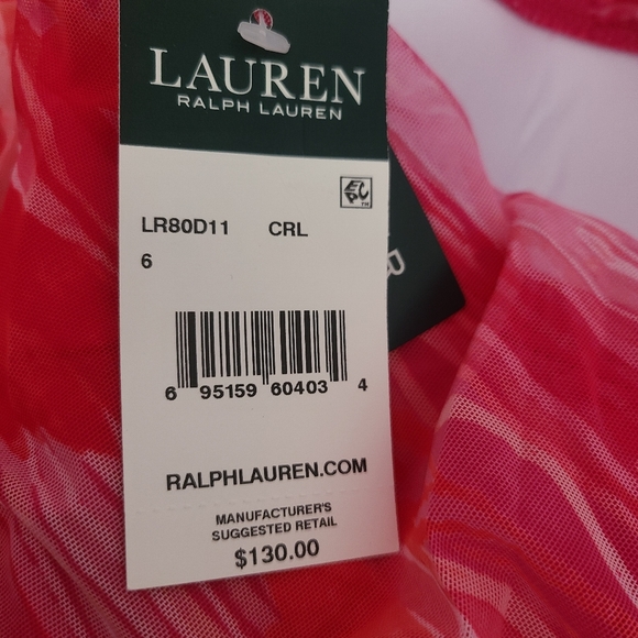 Ralph Lauren Coral Reef Calypso Flyaway One-Piece Swimimsuit, size 6 - Picture 5 of 5